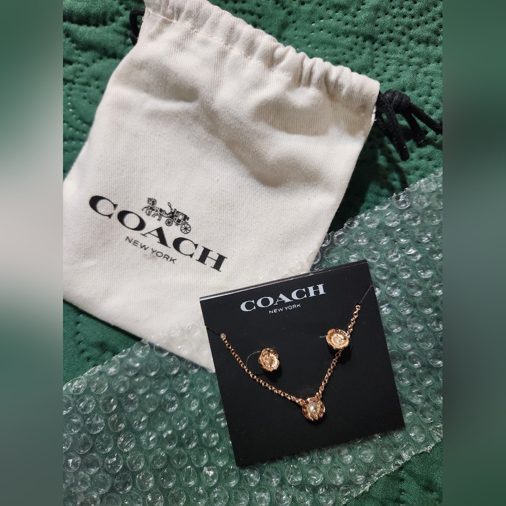 Coach earrings and necklace